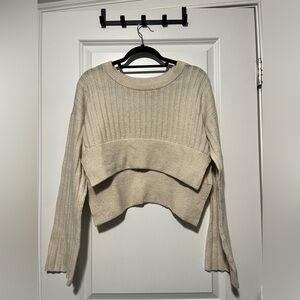 Cozy Beige Ribbed Sweater